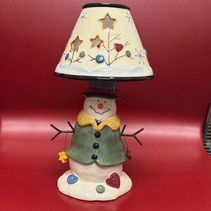 St. Nicholas Square Snowman Lamp with Multicolor Accents